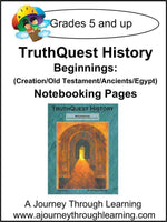 Beginnings (Creation/Old Testament/Ancients/Egypt) Supplements Made for TruthQuest History - A Journey Through Learning Lapbooks
