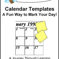 Calendar Templates - A Journey Through Learning Lapbooks 