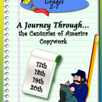 A Journey Through the Centuries of America (17th-20th)  Copywork (printed letters) - A Journey Through Learning Lapbooks 