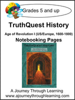 Age of Revolution Book 1 Supplements Made for TruthQuest History - A Journey Through Learning Lapbooks