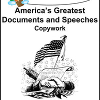 America's Greatest Documents and Speeches Copywork (printed letters) - A Journey Through Learning Lapbooks 