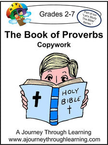 Book of Proverbs Copywork (cursive letters) - A Journey Through Learning Lapbooks 