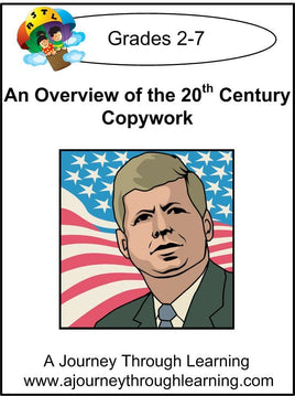 An Overview of the 20th Century Copywork (printed letters) - A Journey Through Learning Lapbooks 