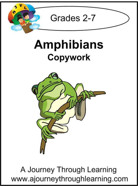 Amphibians Copywork (printed letters) - A Journey Through Learning Lapbooks 