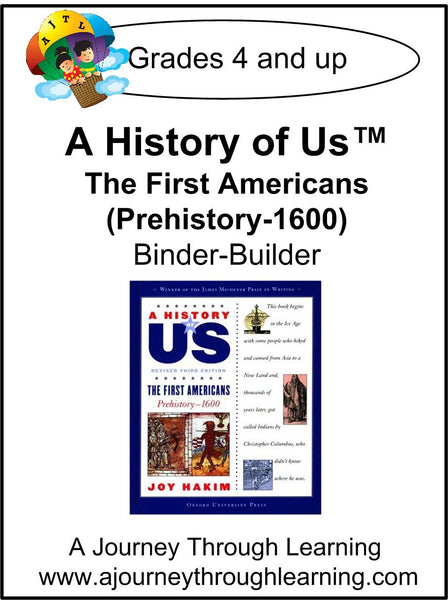 A History of Us Book 1- The First Americans Lapbook Binder-Builder - A Journey Through Learning Lapbooks 