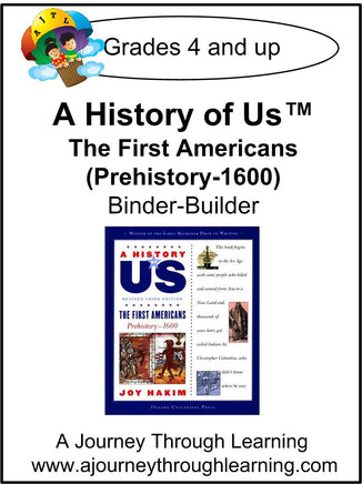 A History of Us Book 1- The First Americans Lapbook Binder-Builder - A Journey Through Learning Lapbooks 