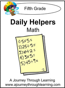Daily Helper Grade 5 Math Lapbook - A Journey Through Learning Lapbooks 