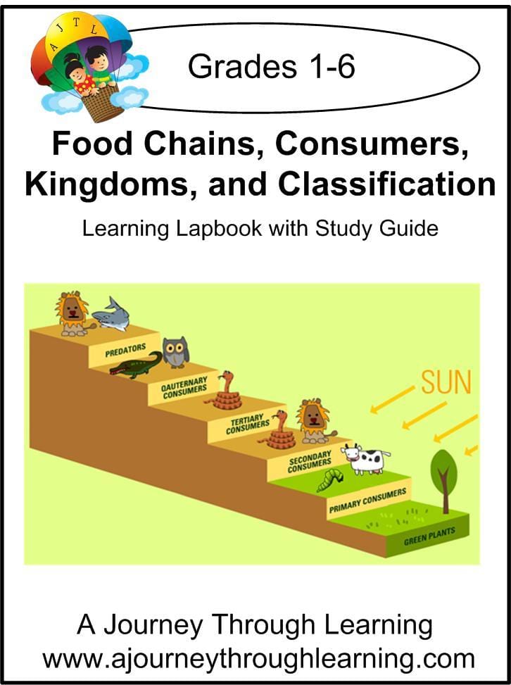 Food Chains, Consumers, Kingdoms, and Classification Lapbook with Study Guide - A Journey Through Learning Lapbooks 