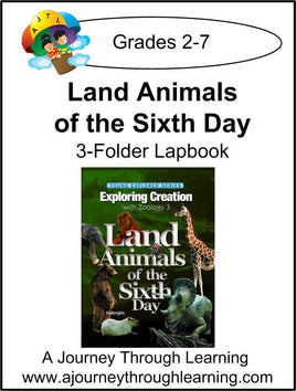 Exploring Creation with Land Animals by Apologia/Jeannie Fulbright 3 Folder Lapbook - A Journey Through Learning Lapbooks 