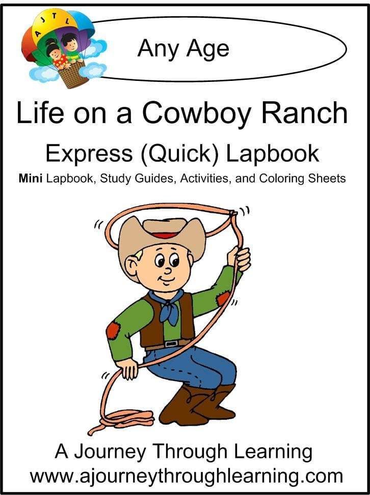 Life on a Cowboy Ranch Express Lapbook - A Journey Through Learning Lapbooks 
