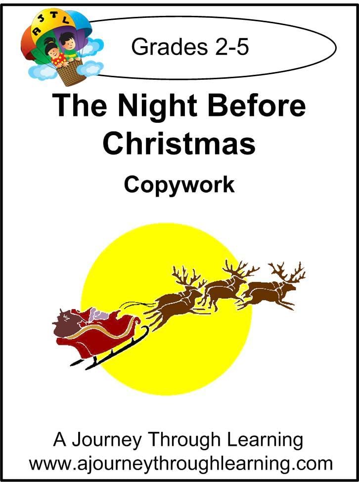 The Night Before Christmas Copywork (printed letters) - A Journey Through Learning Lapbooks 