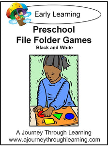 Preschool File Folder Games (Black & White Graphics) - A Journey Through Learning Lapbooks 