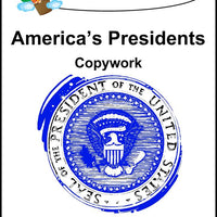 Presidents Copywork (printed letters) - A Journey Through Learning Lapbooks 