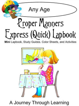 Proper Manners Express Lapbook - A Journey Through Learning Lapbooks 