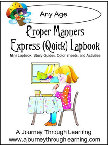 Proper Manners Express Lapbook - A Journey Through Learning Lapbooks 