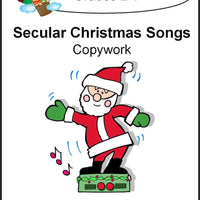 Secular Christmas Songs Copywork (printed letters) - A Journey Through Learning Lapbooks 