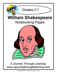 William Shakespeare Notebooking Pages - A Journey Through Learning Lapbooks 