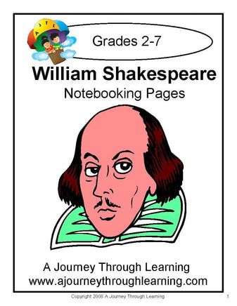 William Shakespeare Notebooking Pages - A Journey Through Learning Lapbooks 