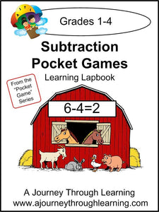 Subtraction Pockets Lapbook - A Journey Through Learning Lapbooks 