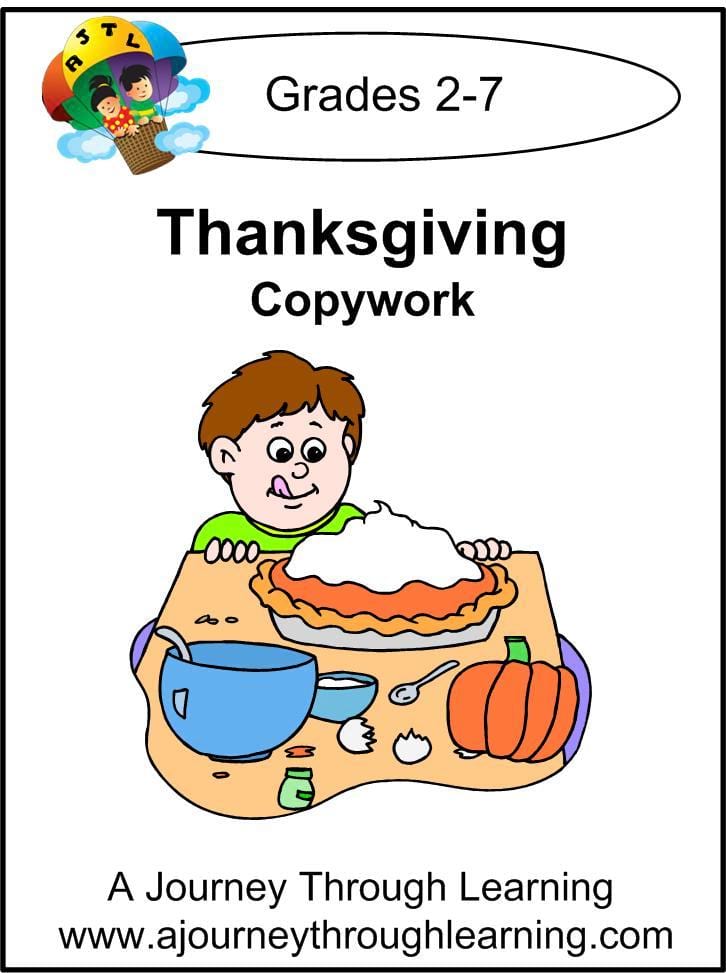 Thanksgiving Copywork (cursive letters) - A Journey Through Learning Lapbooks 