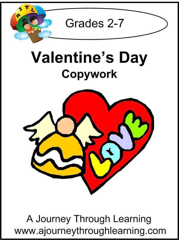 Valentine's Day Copywork (printed letters) - A Journey Through Learning Lapbooks 
