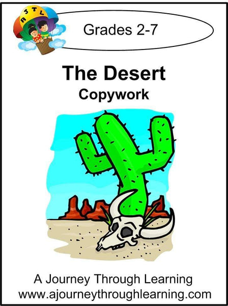 Desert Copywork (printed letters) - A Journey Through Learning Lapbooks 