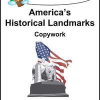 America's Historical Landmarks Copywork (printed letters) - A Journey Through Learning Lapbooks 