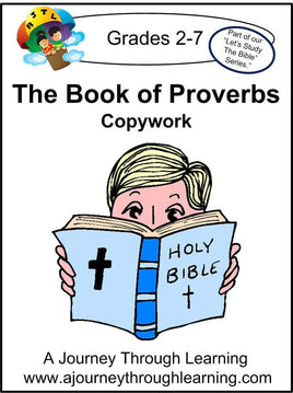 Book of Proverbs Copywork (printed letters) - A Journey Through Learning Lapbooks 