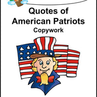 Quotes of American Patriots Copywork (printed letters) - A Journey Through Learning Lapbooks 