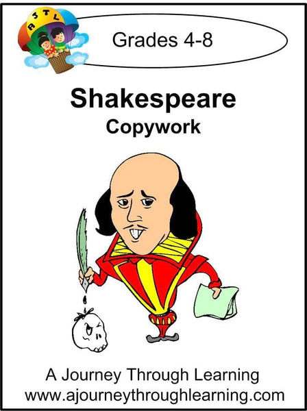 William Shakespeare Copywork (printed letters) - A Journey Through Learning Lapbooks 