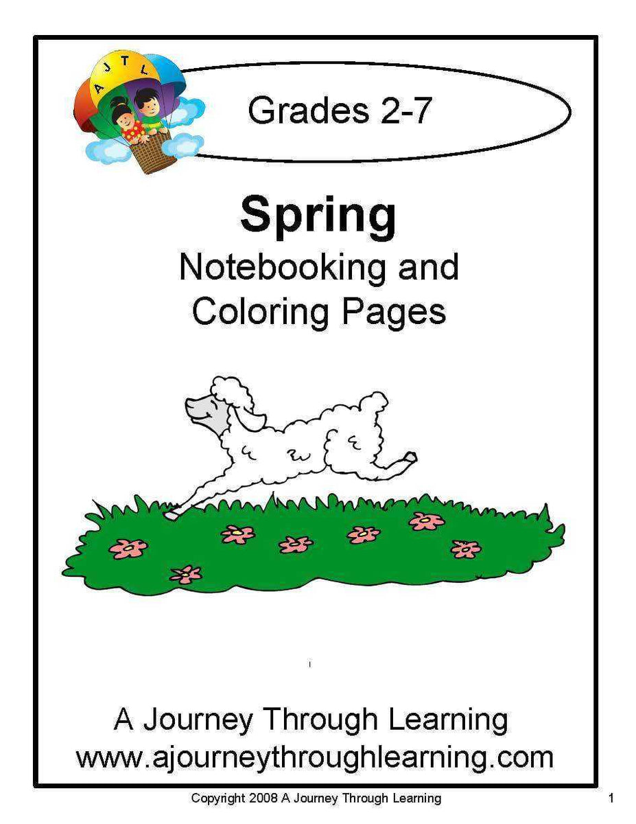 Spring Notebooking and Coloring Pages | A Journey Through Learning Lap ...